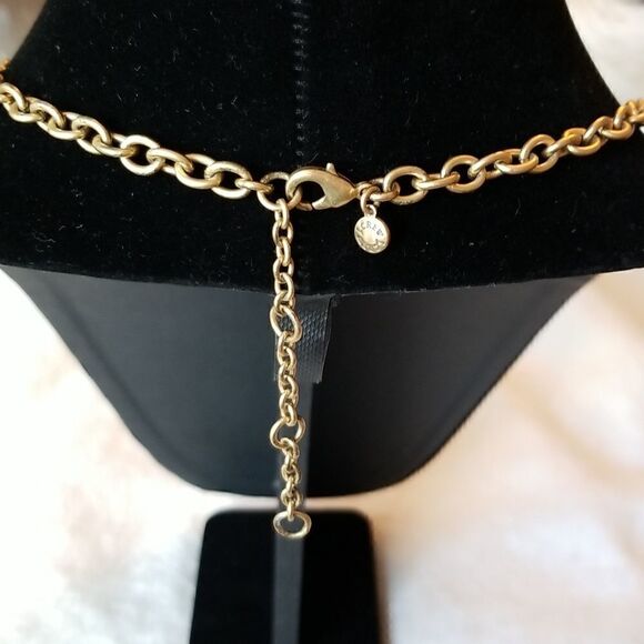 J Crew Vtg Necklace gold tone and orange - Picture 5 of 16